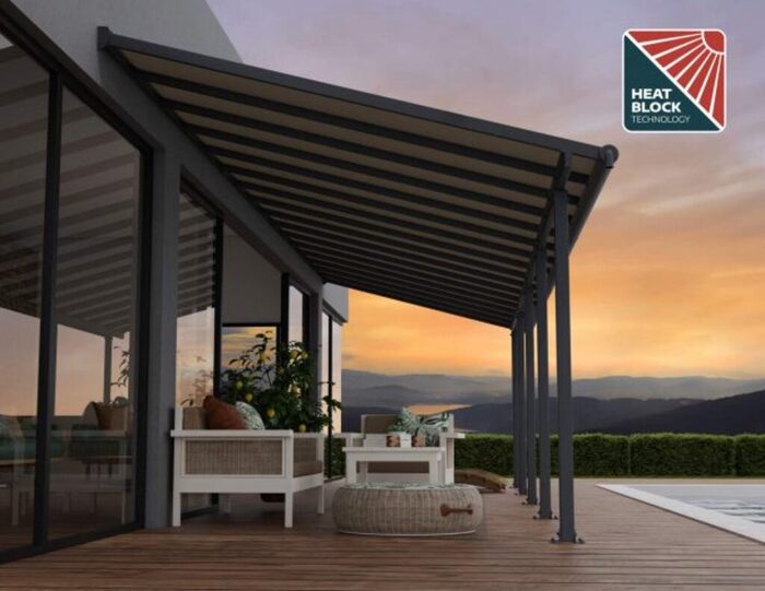 Terrasstak Olympia 28,8 m² Antracit Canopia by Palram